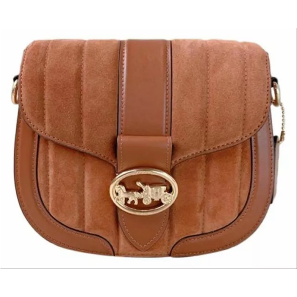 SOlD! Coach Georgie Saddle Bag With Linear Quilting
